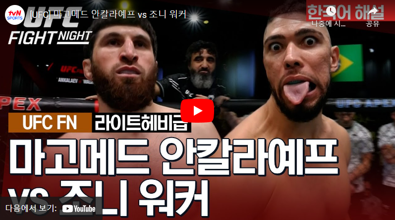 1월14일 UFC 안칼라예프 VS 조니워커